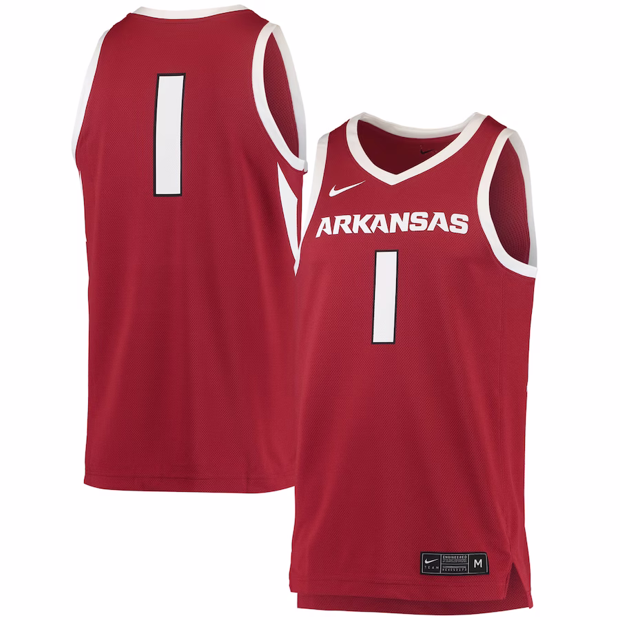 #1 Arkansas Razorbacks Nike Replica Jersey - Crimson - Puhuasuan