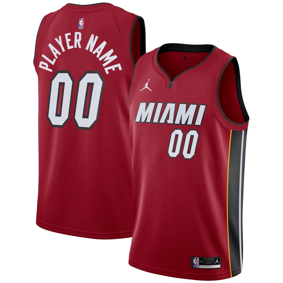 Men's Miami Heat Jordan Brand Red Swingman Custom Jersey - Statement Edition - Puhuasuan