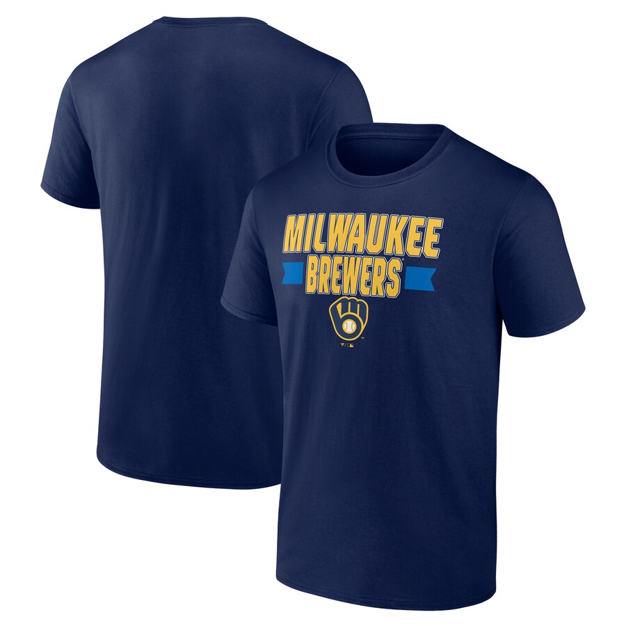 Men's Milwaukee Brewers Fanatics Navy Close Victory T-Shirt - Puhuasuan