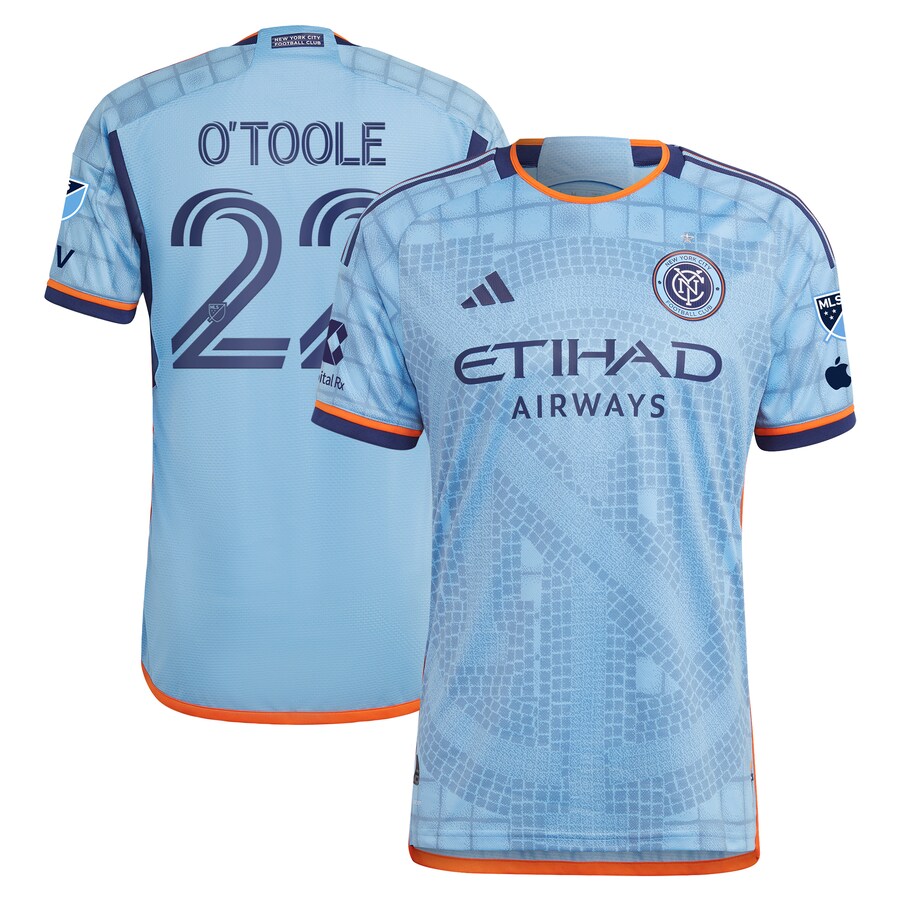Men's New York City FC Kevin O'Toole adidas Sky Blue 2024 The Interboro Kit Authentic Player Jersey - Puhuasuan