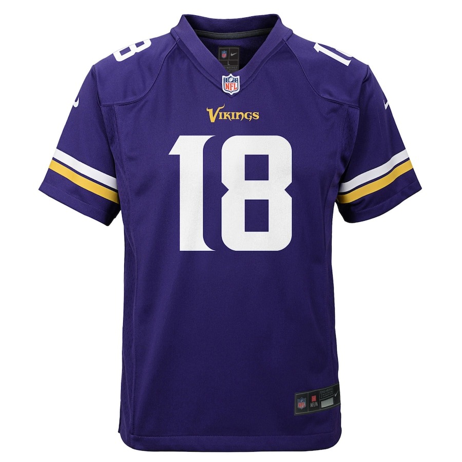 Youth Minnesota Vikings Justin Jefferson Nike Purple Game Jersey - Puhuasuan