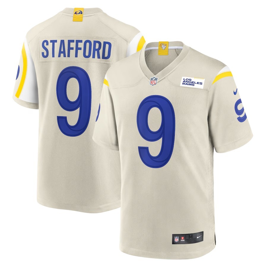 Men's Los Angeles Rams Matthew Stafford Nike Bone Player Game Jersey - Puhuasuan