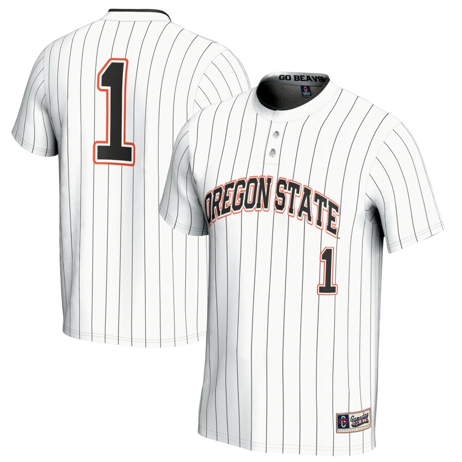 #1 Oregon State Beavers GameDay Greats Unisex Softball Fashion Jersey - White - Puhuasuan