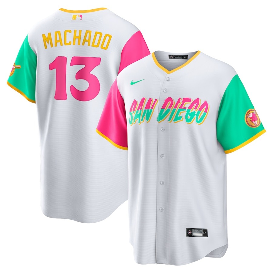 Men's San Diego Padres Manny Machado Nike White City Connect Replica Player Jersey - Puhuasuan