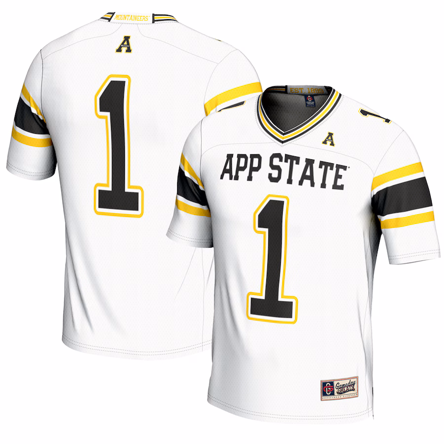 Youth GameDay Greats #1 White Appalachian State Mountaineers Endzone Football Jersey - Puhuasuan