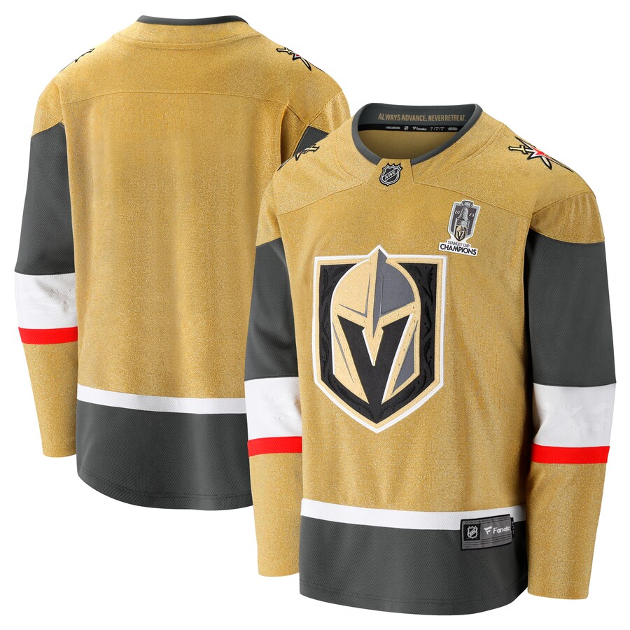 Men's Vegas Golden Knights  Fanatics Branded Gold 2023 Stanley Cup Champions Home Breakaway Jersey - Puhuasuan