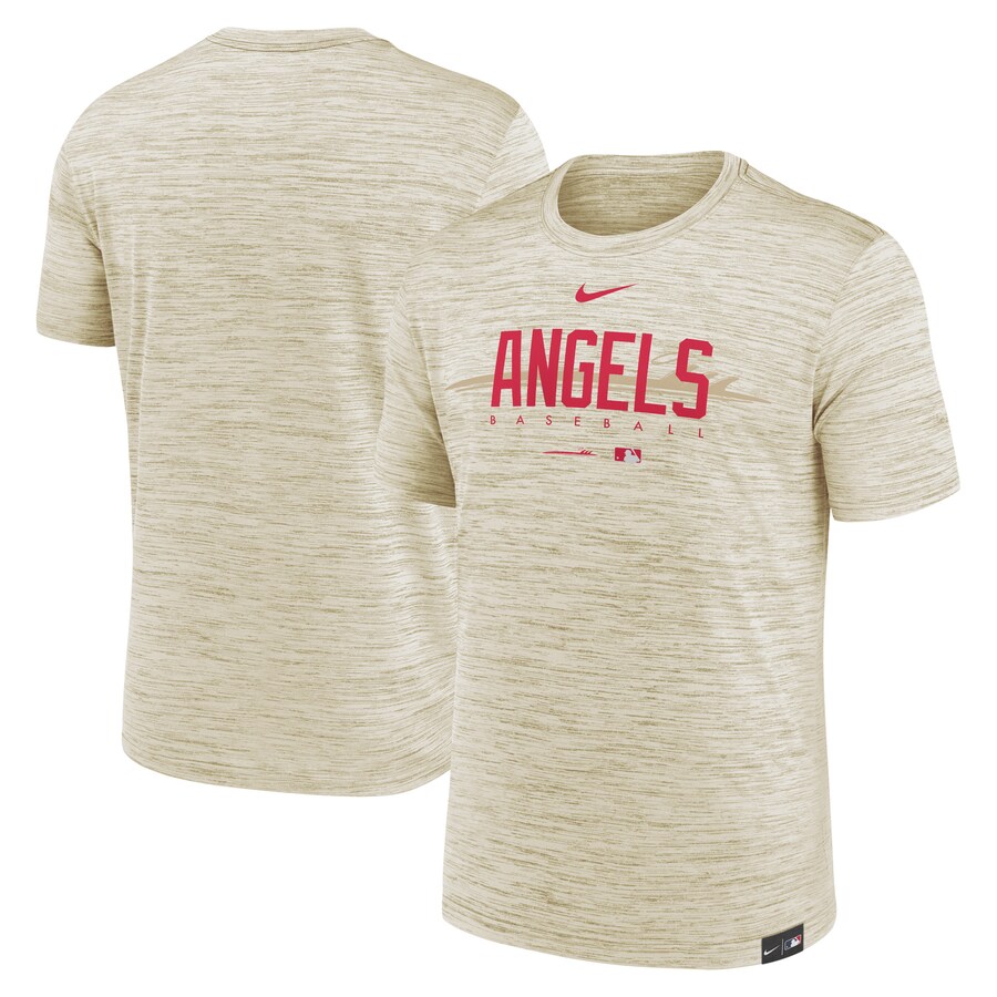 Men's Los Angeles Angels Nike Cream City Connect Velocity Practice Performance T-Shirt - Puhuasuan