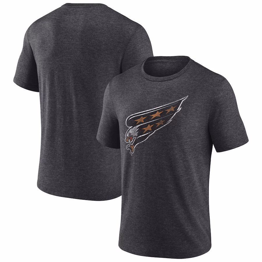 Men's Washington Capitals Charcoal Wraparound Tri-Blend T-Shirt - Puhuasuan