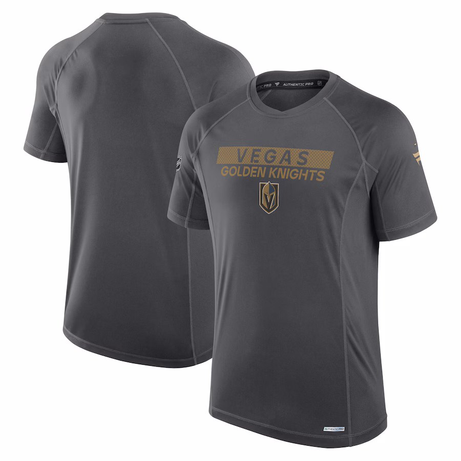 Men's Vegas Golden Knights Fanatics Gray Authentic Pro Rink Tech T-Shirt - Puhuasuan
