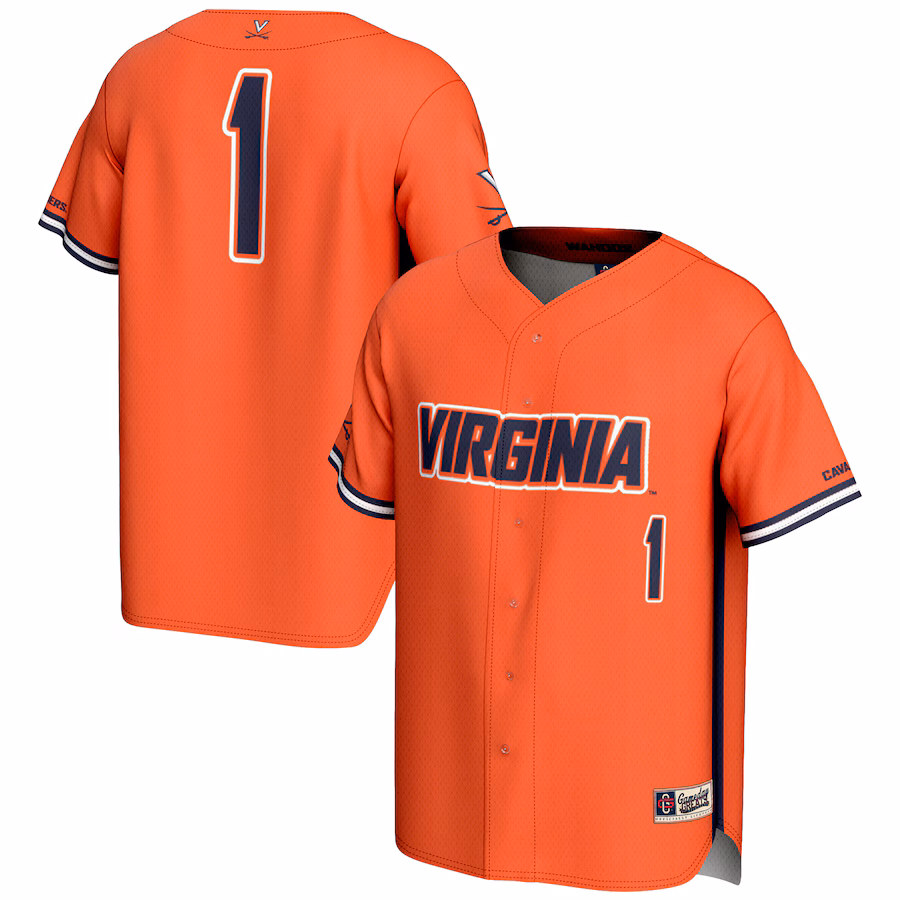 Youth GameDay Greats #1 Orange Virginia Cavaliers Lightweight Baseball Jersey - Puhuasuan
