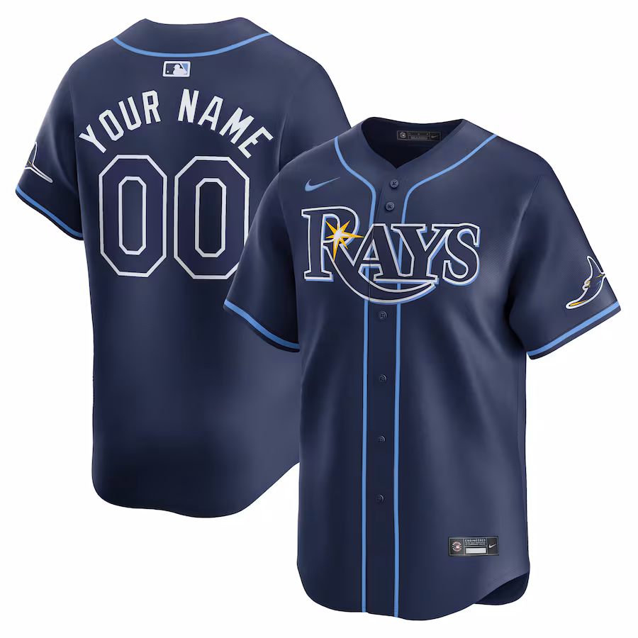 Men's Tampa Bay Rays  Nike Navy Away Limited Custom Jersey - Puhuasuan