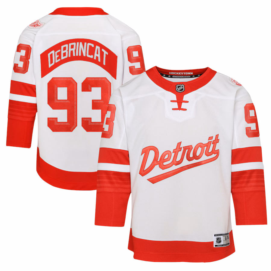 Youth Detroit Red Wings Alex DeBrincat White 2025 NHL Stadium Series Premier Player Jersey - Puhuasuan