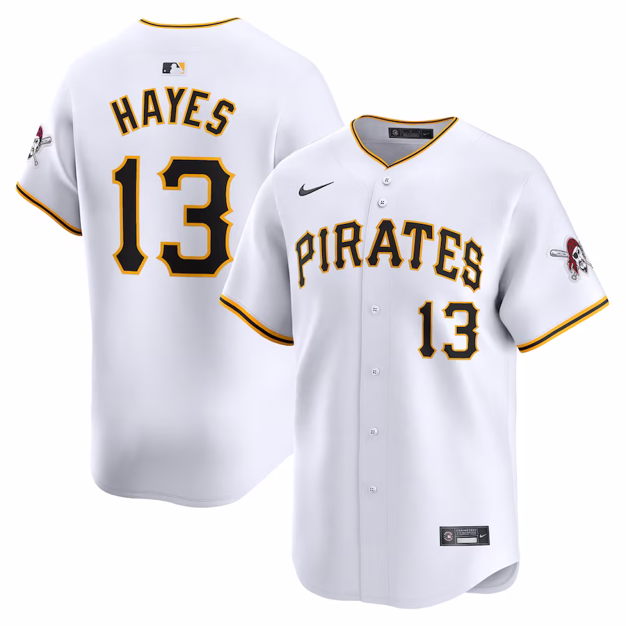Men's Pittsburgh Pirates Ke'Bryan Hayes Nike White Home Limited Player Jersey - Puhuasuan