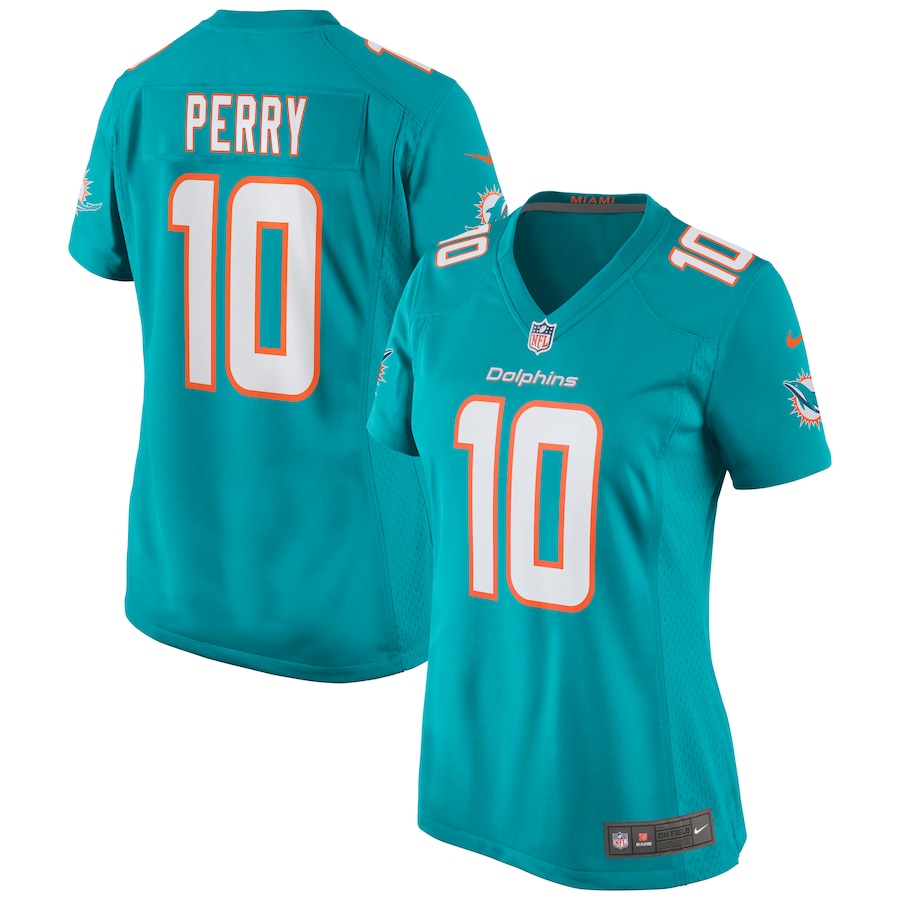 Women's Miami Dolphins Malcolm Perry Nike Aqua Game Jersey - Puhuasuan