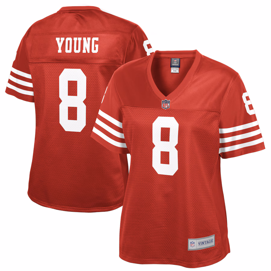 Women's San Francisco 49ers Steve Young NFL Pro Line Scarlet Retired Player Replica Jersey - Puhuasuan