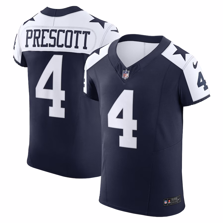 Men's Dallas Cowboys Dak Prescott Nike Navy Alternate Vapor F.U.S.E. Elite Jersey - Puhuasuan