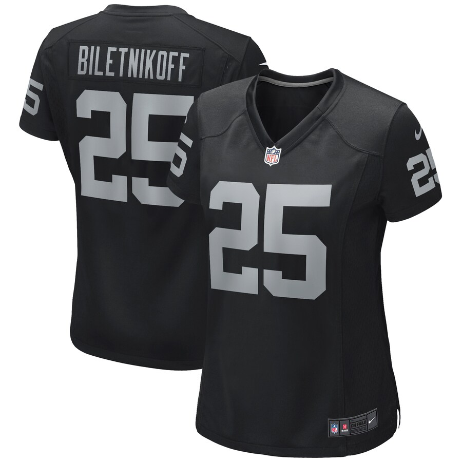 Women's Las Vegas Raiders Fred Biletnikoff Nike Black Game Retired Player Jersey - Puhuasuan