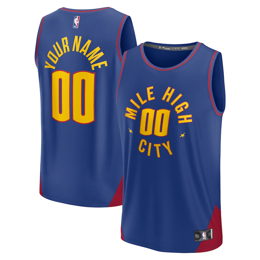 Men's Denver Nuggets  Fanatics Blue 2022/23 Fast Break Custom Replica Jersey - Statement Edition - Puhuasuan