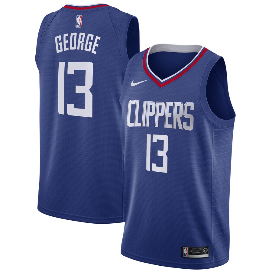 Men's LA Clippers Paul George Nike Blue 2019/20 Swingman Jersey - Icon Edition - Puhuasuan