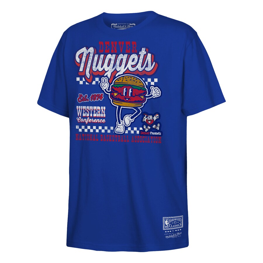 Youth Denver Nuggets  Mitchell & Ness Royal Concession Food Character T-Shirt - Puhuasuan
