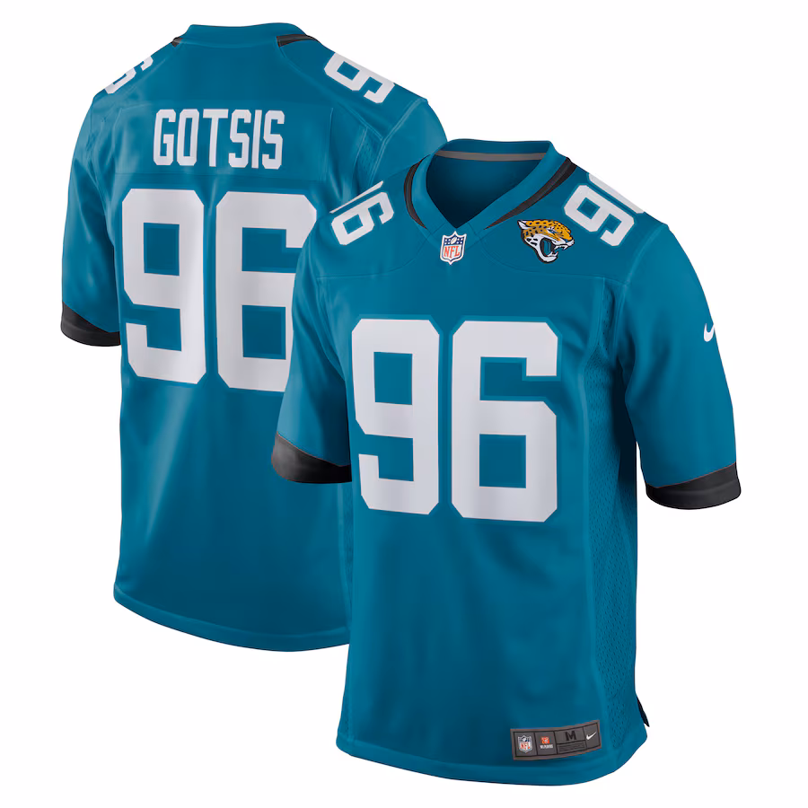 Men's Jacksonville Jaguars Adam Gotsis Nike Teal Game Jersey - Puhuasuan