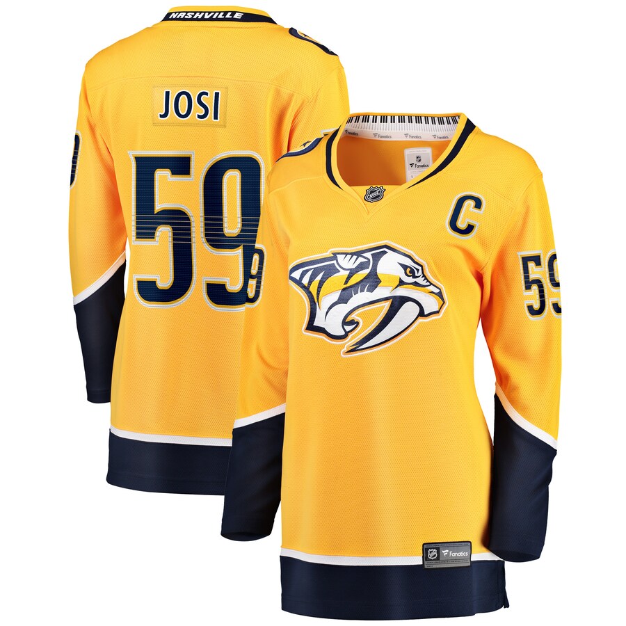 Women's Nashville Predators Roman Josi Fanatics Branded Gold Premier Breakaway Player Jersey - Puhuasuan