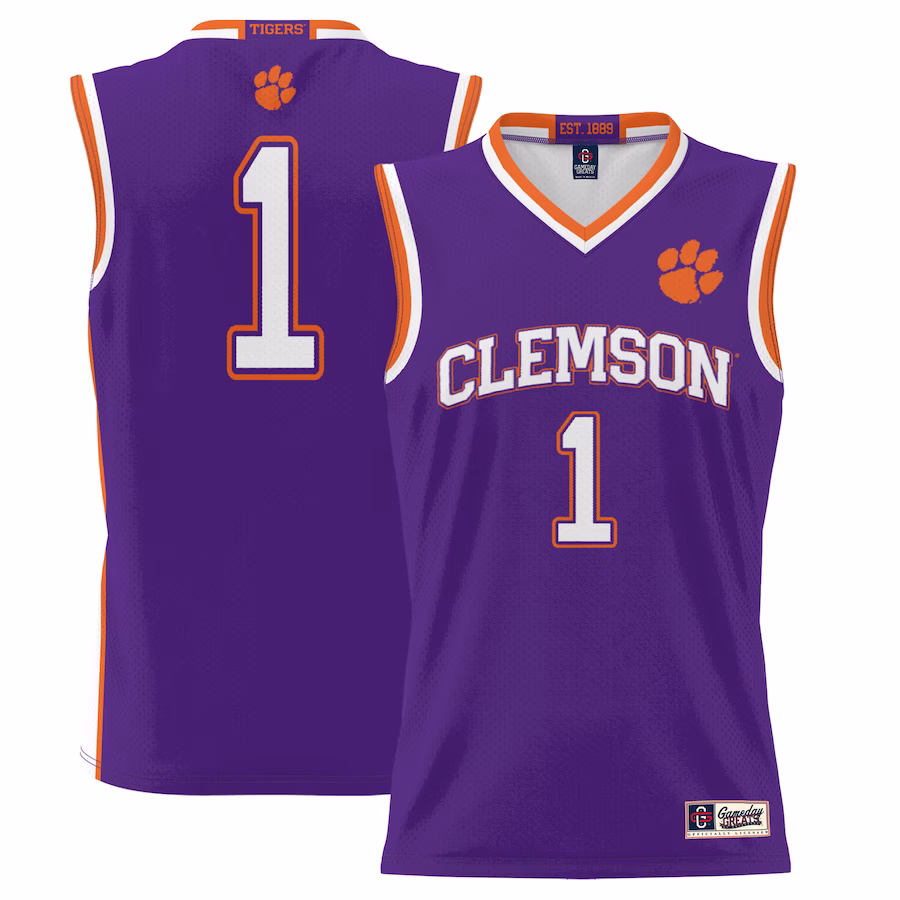 #1  Clemson Tigers GameDay Greats  Lightweight Basketball Jersey - Purple - Puhuasuan