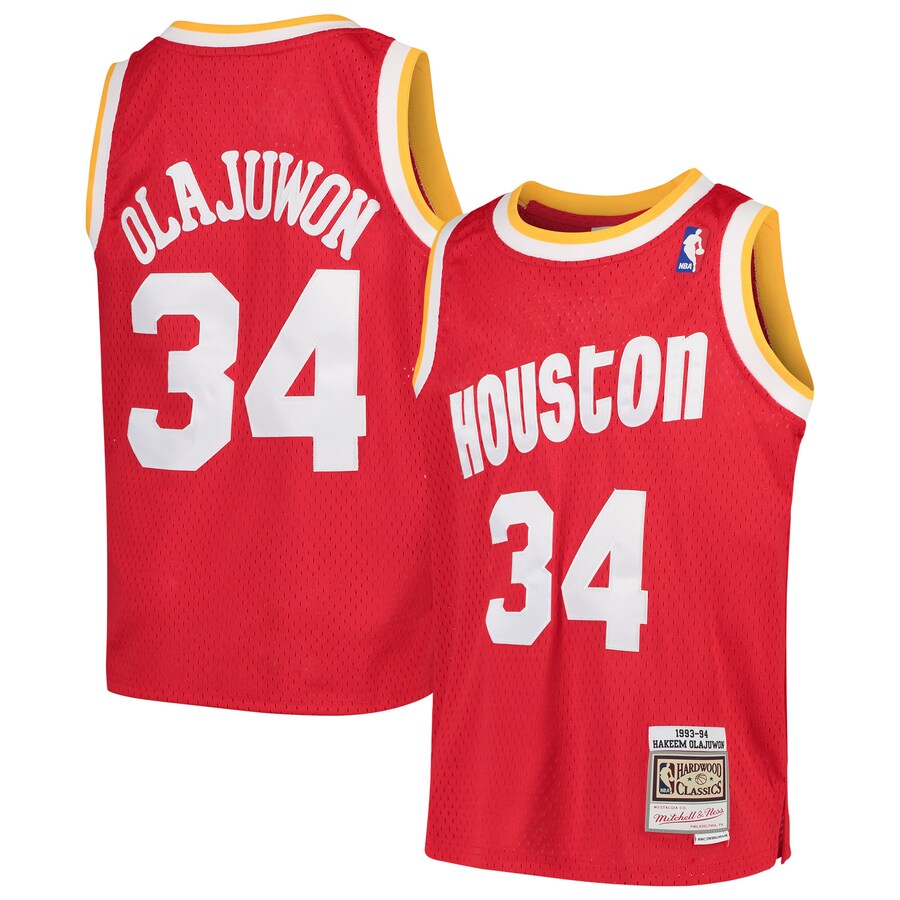 Youth Houston Rockets Hakeem Olajuwon Mitchell & Ness Red Swingman Throwback Jersey - Puhuasuan