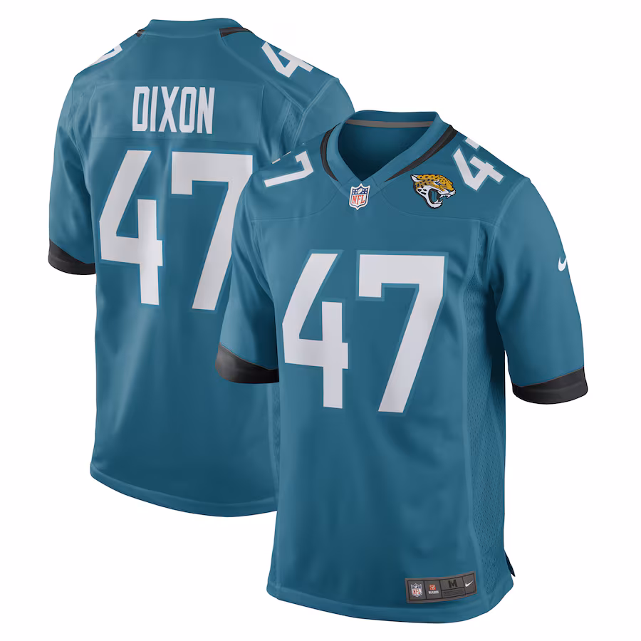 Men's De'Shaan Dixon Jacksonville Jaguars Nike Teal Team Game Player Jersey - Puhuasuan