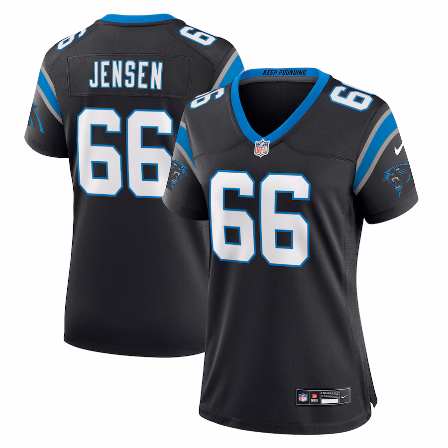 Women's Carolina Panthers Nash Jensen Nike  Black Team Game Jersey - Puhuasuan