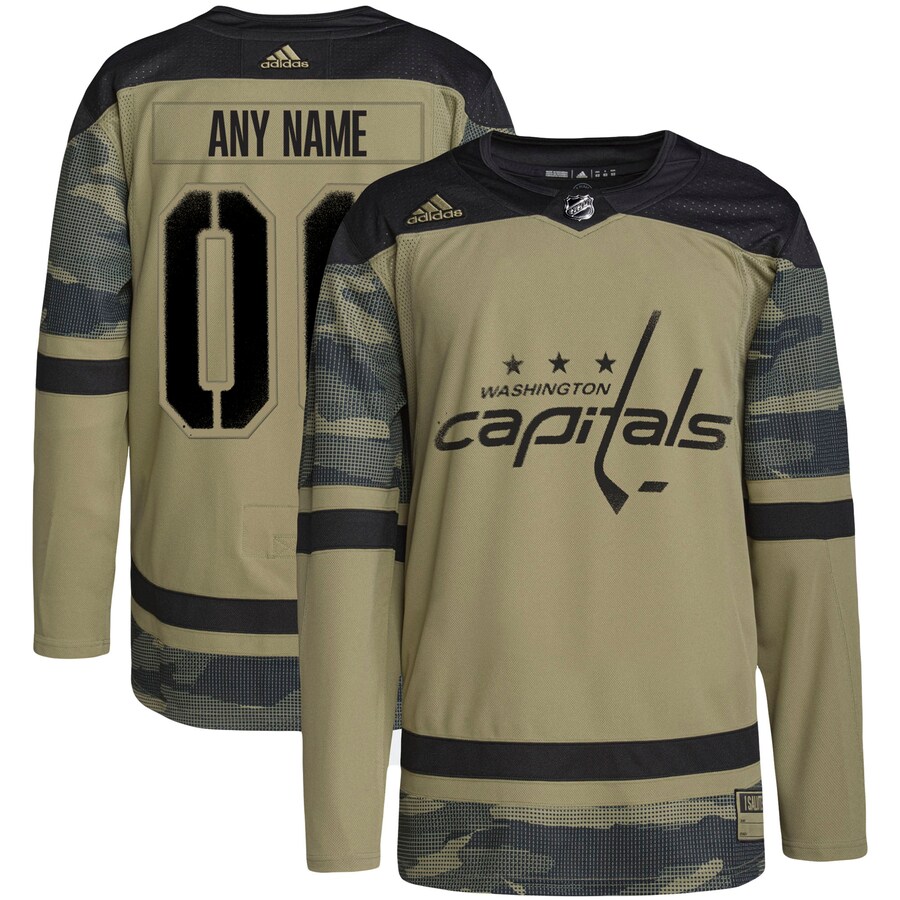 Men's Washington Capitals adidas Camo Military Appreciation Team Authentic Custom Practice Jersey - Puhuasuan