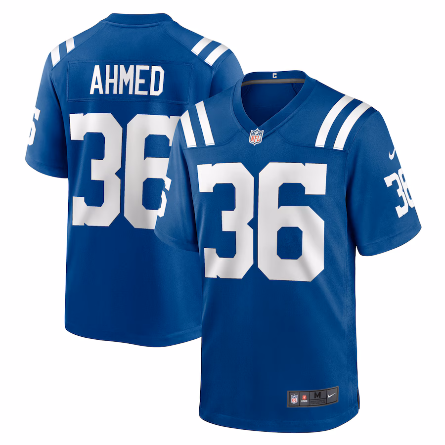 Men's Indianapolis Colts Salvon Ahmed Nike Royal Team Game Jersey - Puhuasuan