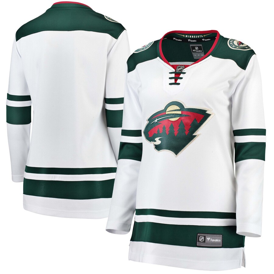 Women's Minnesota Wild Fanatics Branded White Away Breakaway Jersey - Puhuasuan