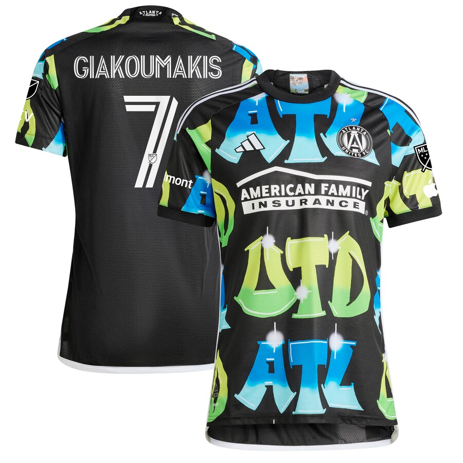 Men's Atlanta United FC Giorgos Giakoumakis adidas Black 2023 The 404 Authentic Player Jersey - Puhuasuan