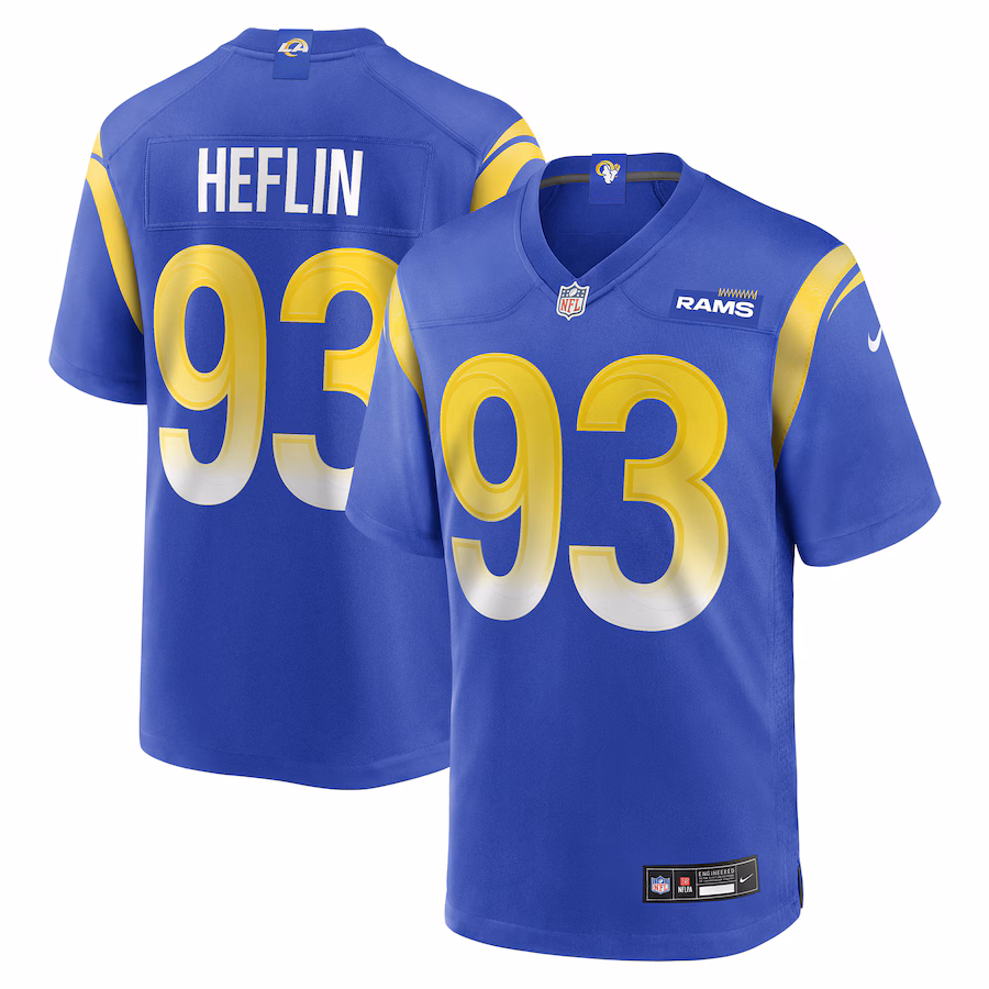 Men's Los Angeles Rams Jack Heflin Nike Royal Team Game Jersey - Puhuasuan