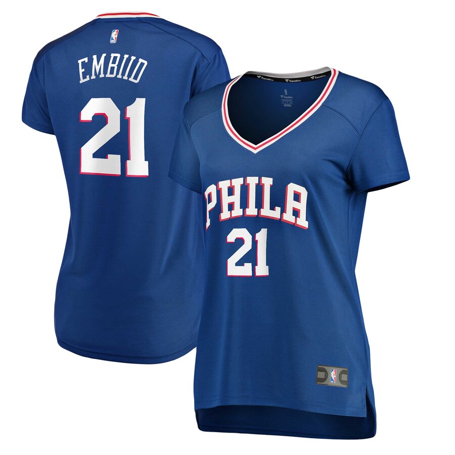Women's Philadelphia 76ers Joel Embiid Fanatics Royal Fast Break Replica Player Jersey - Icon Edition - Puhuasuan