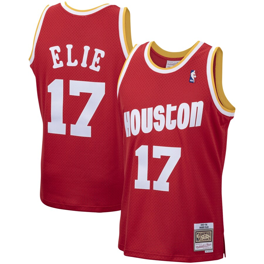 Men's Houston Rockets Mario Elie Mitchell & Ness Red 1993/94 Hardwood Classics Swingman Jersey - Puhuasuan
