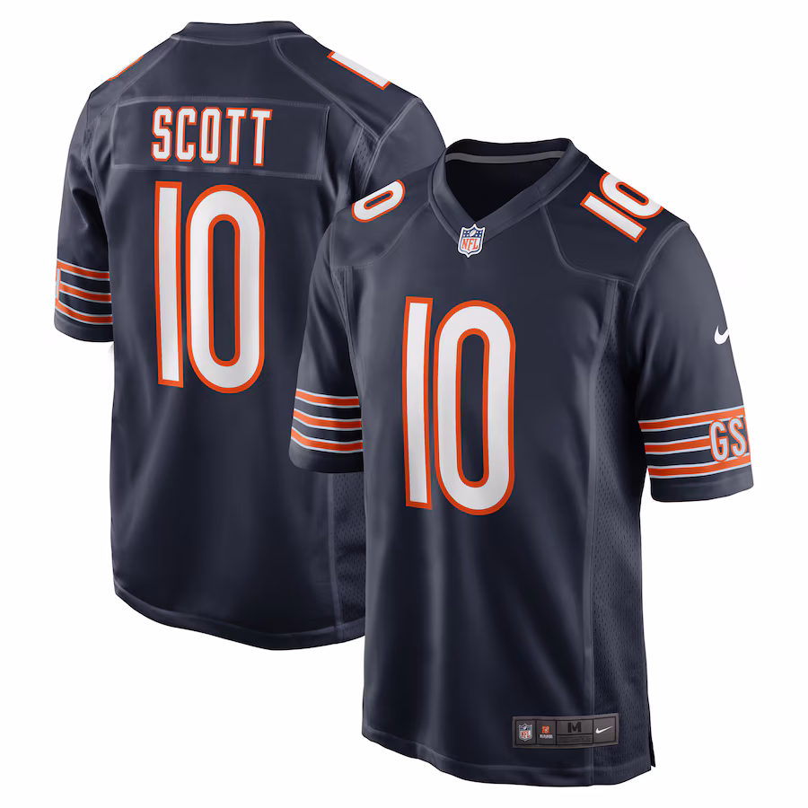 Men's Chicago Bears Tyler Scott Nike Navy Game Jersey - Puhuasuan