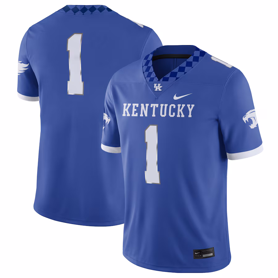#1 Kentucky Wildcats Nike Football Game Jersey - Royal/White - Puhuasuan