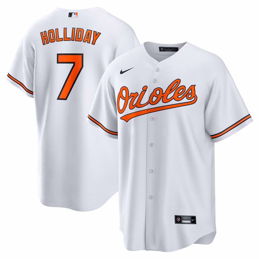 Men's Baltimore Orioles Jackson Holliday Nike White Home Replica Player Jersey - Puhuasuan