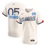 Men's Los Angeles Dodgers Freddie Freeman Nike Cream City Connect Elite Player Jersey - Puhuasuan