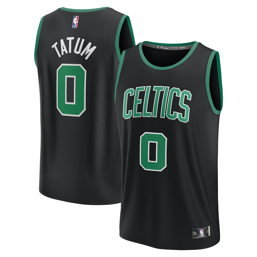 Men's Boston Celtics Jayson Tatum Fanatics Black Fast Break Replica Player Jersey - Statement Edition - Puhuasuan