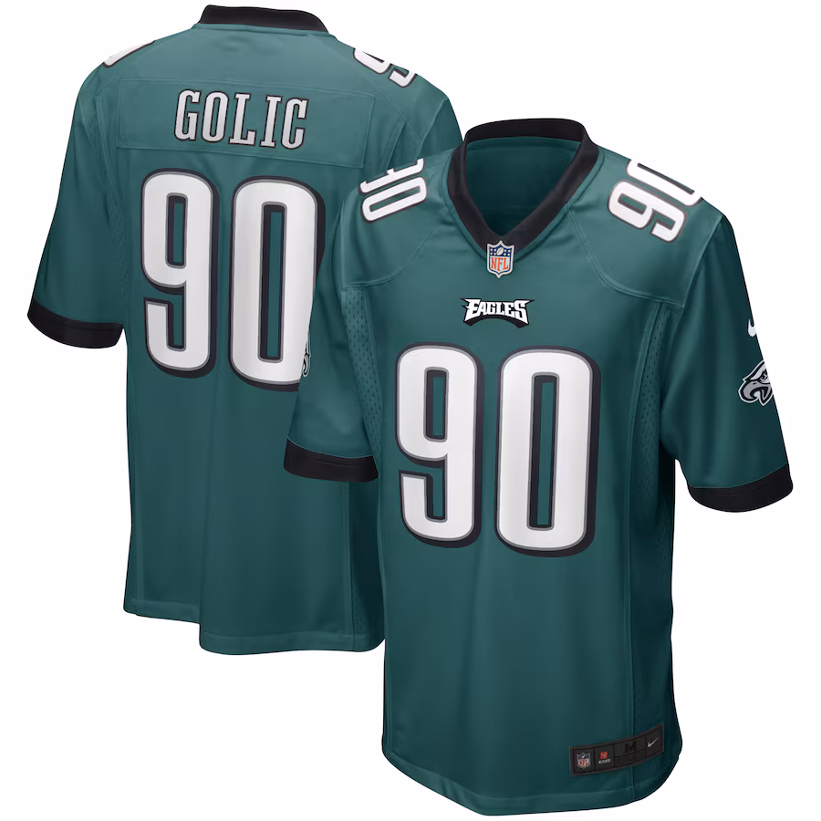 Men's Philadelphia Eagles Mike Golic Nike Midnight Green Game Retired Player Jersey - Puhuasuan