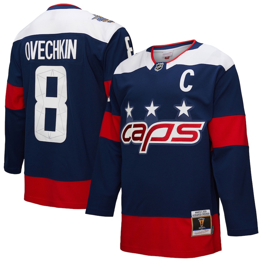 Men's Washington Capitals Alexander Ovechkin Mitchell & Ness Navy Power Play Jersey - Puhuasuan