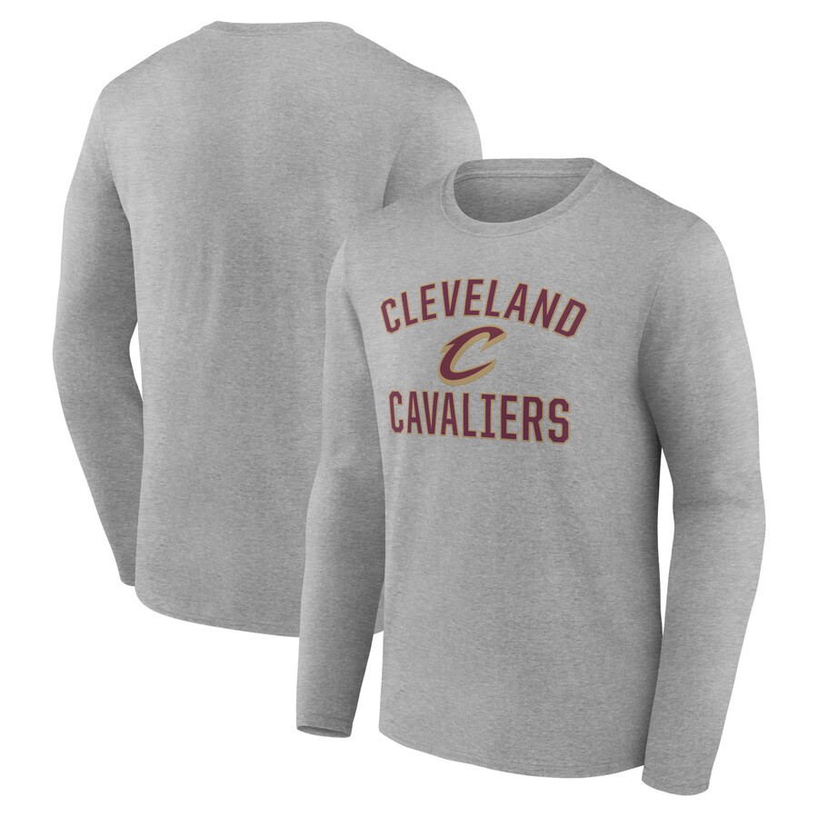 Men's Cleveland Cavaliers Gray Victory Arch Team Long Sleeve T-Shirt - Puhuasuan