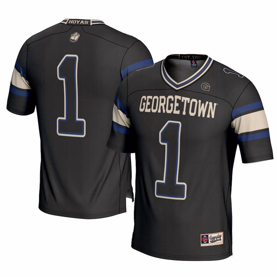 Youth GameDay Greats #1 Black Georgetown Hoyas Football Jersey - Puhuasuan