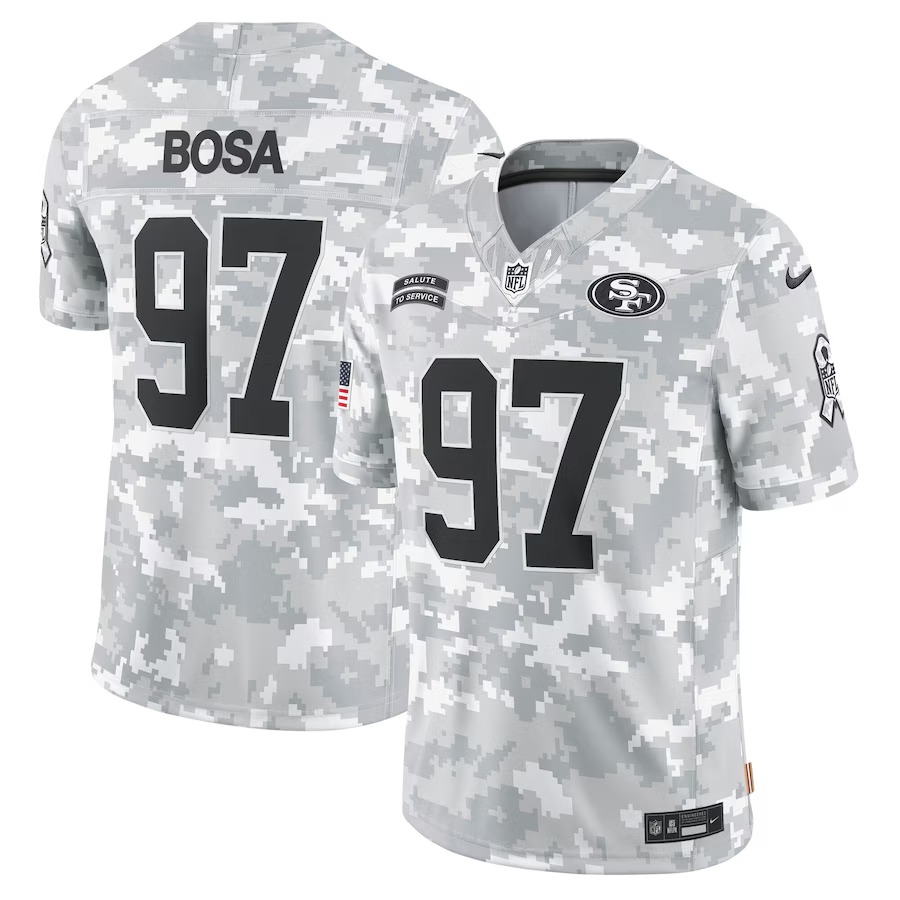Men's San Francisco 49ers Nick Bosa Nike Arctic Camo 2024 Salute to Service Limited Jersey - Puhuasuan