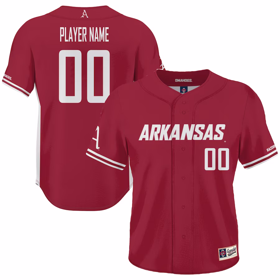Arkansas Razorbacks GameDay Greats NIL Pick-A-Player Lightweight Baseball Jersey - Cardinal - Puhuasuan
