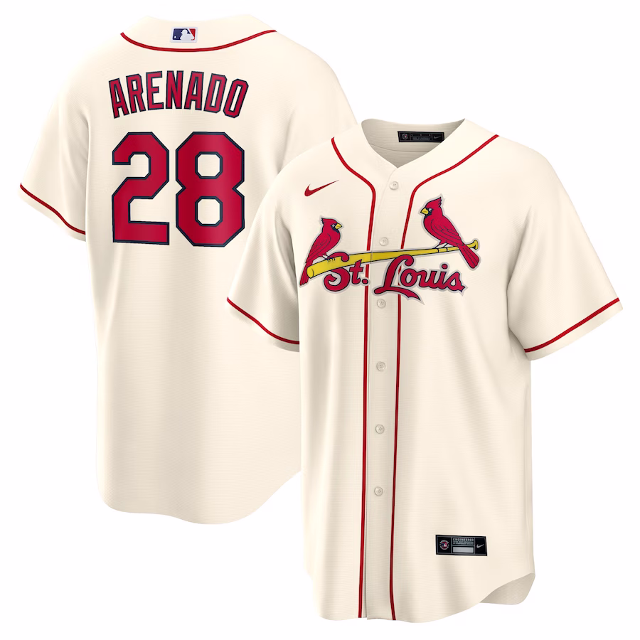 Men's St. Louis Cardinals Nolan Arenado Nike Cream Alternate Official Replica Player Jersey - Puhuasuan