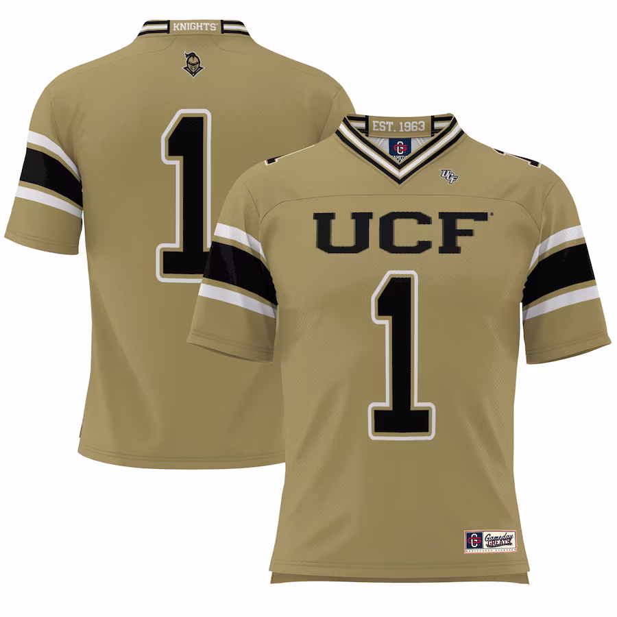 #1 UCF Knights GameDay Greats Youth Endzone Football Jersey - Gold - Puhuasuan